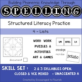 Multiple Mixed Open, Closed & VCE Syllables- Spelling - Li