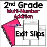 Multiple Number Addition Math Exit Slips 2nd Grade