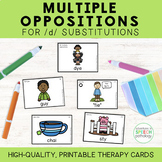 Multiple Oppositions Cards for /d/ Substitutions | Speech Therapy