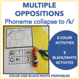 Multiple Oppositions initial phoneme collapse to /k/