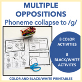 Multiple Oppositions g phoneme collapse PRINTABLES