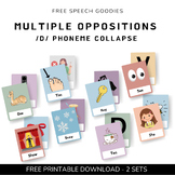 Multiple Oppositions picture cards - /d/ phoneme collapse (FREE)