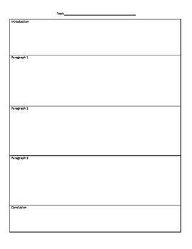 Preview of Multiple Paragraph Writing Graphic Organizer