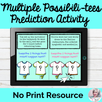 Preview of Making Predictions Activity No Print Speech Therapy | Distance Learning