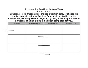 Preview of Multiple Representations of Fractions worksheet