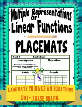 Preview of Multiple Representations of Linear Functions- Placemats