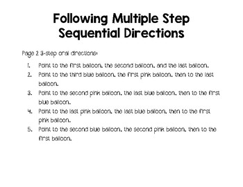 Multiple Step Sequential Directions by iteachkids2talk | TpT