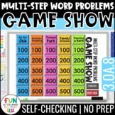 Multiple Step Word Problems Game Show for 3rd Grade Math R