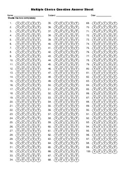 Multiple choice Questions Bubble Answer sheet Template by Dental ...