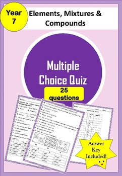 Elements Compounds And Mixtures Quiz For Grade 7th - Trivia & Questions