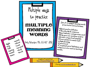Practice Makes Perfect - Multiple meaning words .