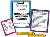 Multiple ways to practice Multiple Meaning Words