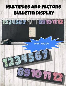 Preview of Multiples And Factors Bulletin Display - Easy To Read Bulletin Display