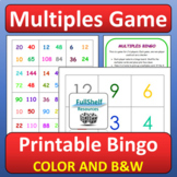 Multiples Bingo Fun Printable Review Game Center Activity