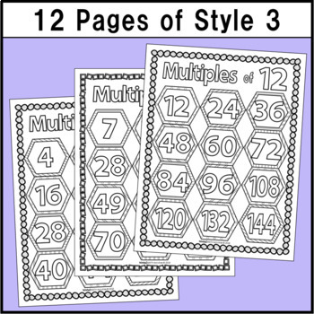 Multiples Coloring Pages by Mitchell MATH Activities | TpT