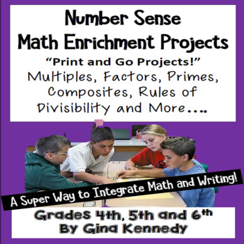 Preview of Number Sense Projects, Math for Upper Elementary!  Factors, Multiples, More...