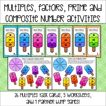 Multiples, Factors, Prime and Composite Number Activities | TpT