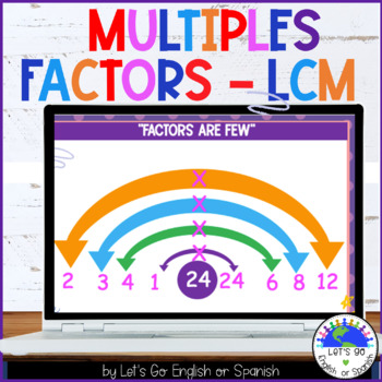 Preview of Multiples, Factors and Least Common Multiple LCM Lesson PPT Google Slides