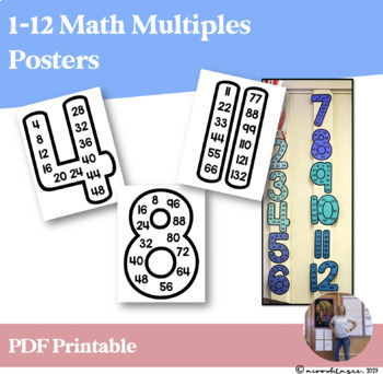 Preview of Multiples Posters 1-12 | Skip Counting Posters | Classroom Posters