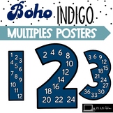 Multiples Posters Boho Indigo Classroom Decor Skip Counting