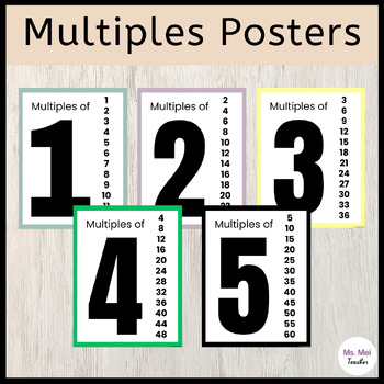 Preview of Multiples Posters - Neutral Colors, Pastel Rainbow, Bright Rainbow, and B&W