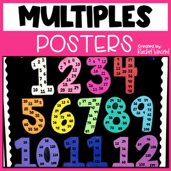 Preview of Multiples Posters - Skip Counting - Multiplication Chart - Math Bulletin Board