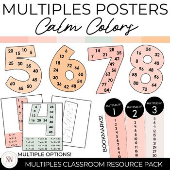 Preview of Multiples Posters | Skip Counting | Multiplication Posters | Calm Colors