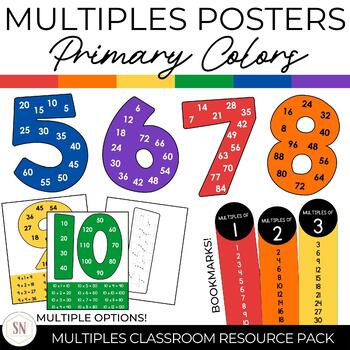 Preview of Multiples Posters | Skip Counting | Multiplication Posters | Primary Colors