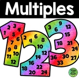 Multiples Posters for Bright Rainbow Math Classroom Theme