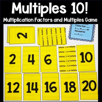 Multiplication Facts Multiples Practice Card Game 2s through 12s