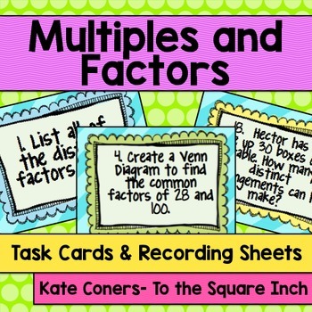 Preview of Multiples and Factors Task Cards | Math Center Practice Activity