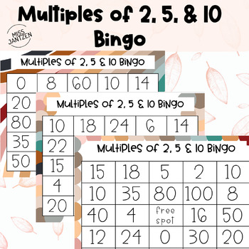 Multiples of 2, 5, & 10 Bingo | Multiplication Bingo by Miss Jantzen