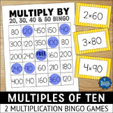 Multiples of 10 Multiplication Bingo Games