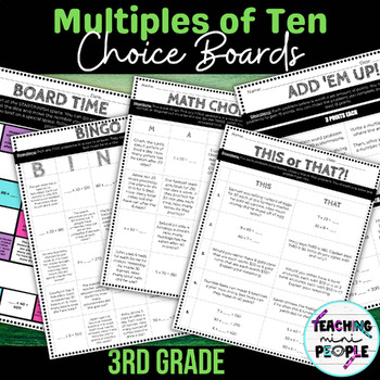 Preview of Multiples of Ten Choice Boards | Extension Activity | Early Finisher