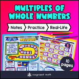 Multiples of Whole Numbers Guided Notes w/ Doodles Sketch 