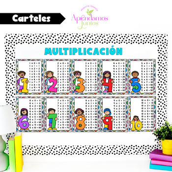 Multiplicación: Carteles y tareas - Multiplication: Posters and ws Spanish