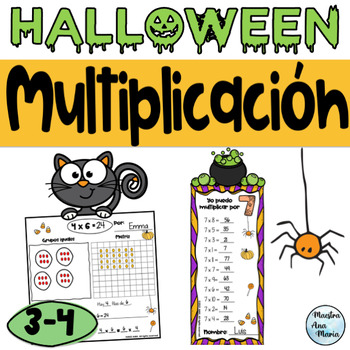 Preview of Multiplicación con grupos iguales, matrices y propiedad conmutativa - Halloween
