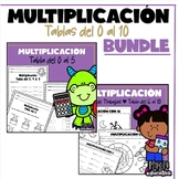 Multiplicación 0 al 10 | Multiplication 0 to 10 BUNDLE SPANISH