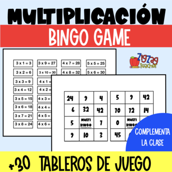 Multiplicación - Spanish Bingo Game by Zig Zag Teacher | TpT