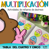Multiplicación (tabla del cuatro y cinco) Spanish Worksheets