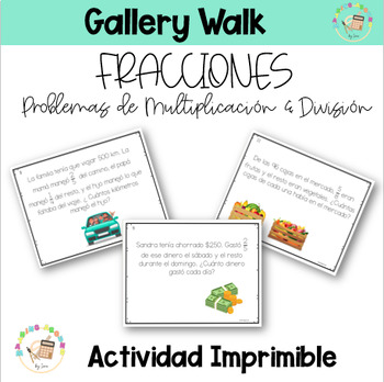 Preview of Multiplicacion y Division de Fracciones Gallery Walk/Spanish Version