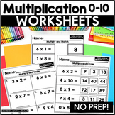 Multiplication 0-10 Math Facts Worksheets | 3rd Grade | No Prep