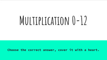 Preview of Multiplication 0-12