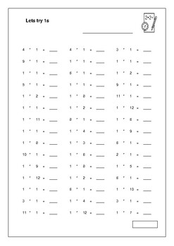 Preview of Multiplication 1-12 Bulk Fluency Sheets (45 per sheet, 1150 sheets)