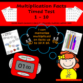Multiplication 1 Minute Timed Test - 1's - 10's