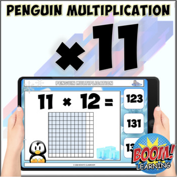 Preview of Multiplication - 11x Fact Penguins - Arrays (Digital | Distance Learning)