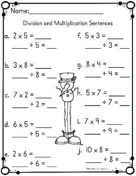 multiplication and division worksheets by catherine s tpt