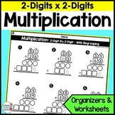 2 Digit Multiplication Worksheets and Organizers Set