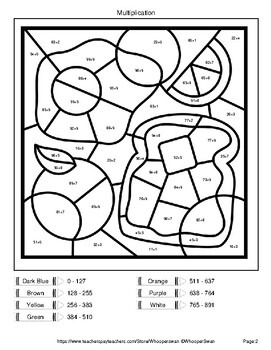 multiplication 2 digit by 1 digit color by number coloring pages