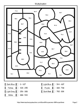 multiplication 2 digit by 1 digit color by number coloring pages